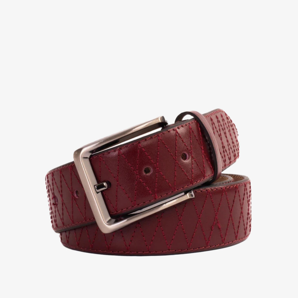 The Adler Burgundy Leather Belt - Vinci Leather