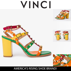 The Nejapa Block Heel Multicolor Leather Sandal - Vinci Leather