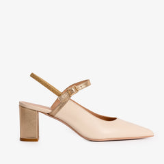The Pompei Cream Leather Slingback Sandal - Vinci Leather