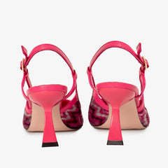 The Napoli Fuchsia Leather Slingback Sandal - Vinci Leather