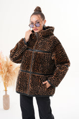 The Panthera Reversible Leopard Shearling Leather Jacket - Vinci Leather
