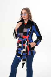 The Mirage Geo Pattern Leather Jacket - Vinci Leather
