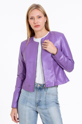 The Havnen Lilac Leather Jacket - Vinci Leather