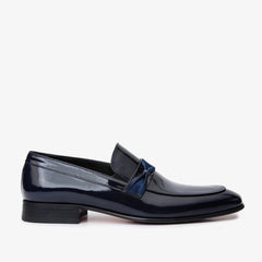 The Dodoma Navy Patent Leather Loafer Shoe - Vinci Leather