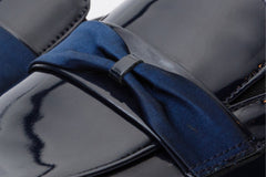 The Dodoma Navy Patent Leather Loafer Shoe - Vinci Leather