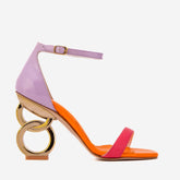 The Helix Heel Multicolor Leather Sandal - Vinci Leather