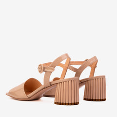 The Bamba Cream Patent Leather Sandal - Vinci Leather