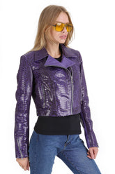 The Rubert Purple Pyht Leather Jacket - Vinci Leather