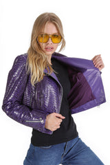 The Rubert Purple Pyht Leather Jacket - Vinci Leather
