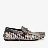 Bologna Black White Bit Drive Loafer Shoe - Vinci Leather