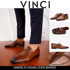 The Johannesburg Brown Leather Dress Loafer Shoe - Vinci Leather