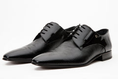 The San Severo Black Patent Leather Derby Shoe - Vinci Leather