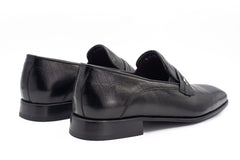 The Bangkok Black Penny Loafer Shoe - Vinci Leather