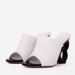 The Cymmer White Leather Sandal - Vinci Leather