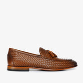The Mclean Shoe Tan Woven Tassel Loafer Shoe - Vinci Leather