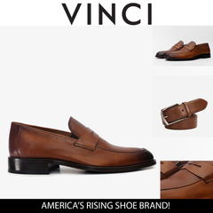 The Marinka Tan Leather Shoe Penny Loafer Shoe - Vinci Leather