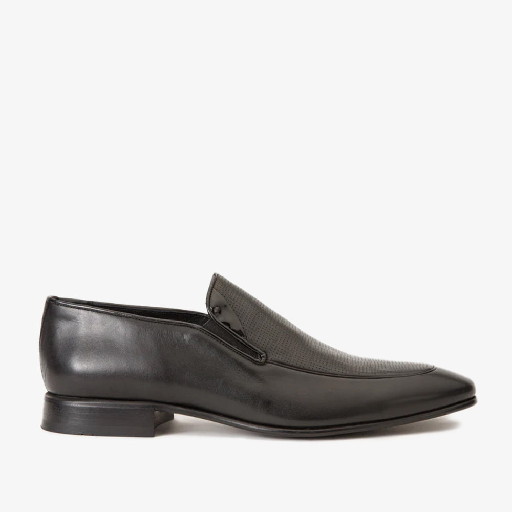 The Migues Black Leather Loafer Shoe - Vinci Leather