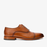 The Gambaha Tan Leather Quarter Brogue Cap Toe Oxford Shoe - Vinci Leather