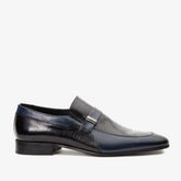 The Kazablanka Navy Leather Bit Loafer Shoe - Vinci Leather