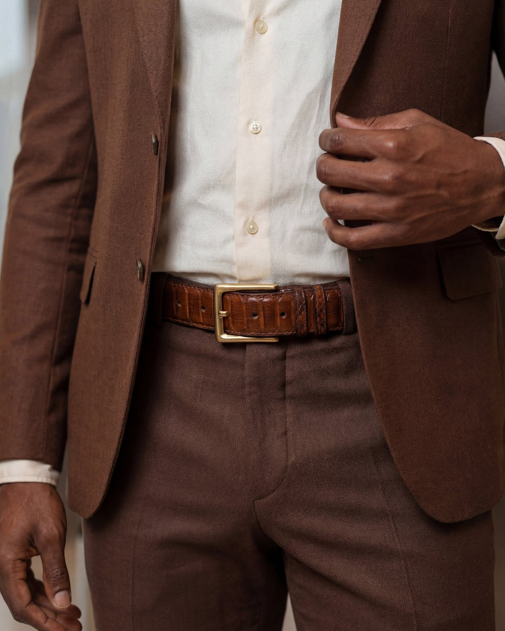 The Valmont Tan Python Leather Derby Shoe - Vinci Leather