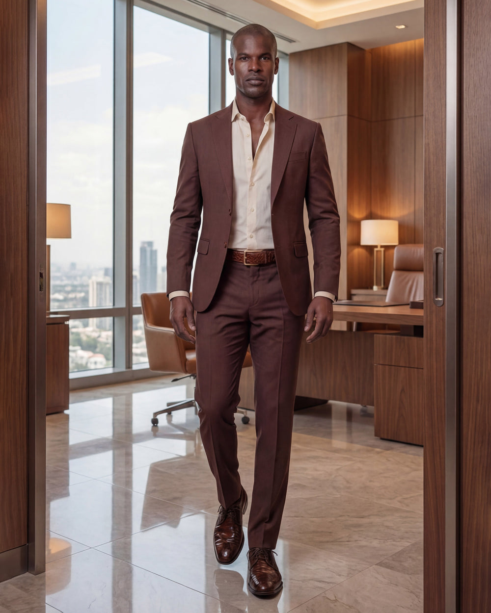 The Valmont Tan Python Leather Derby Shoe - Vinci Leather