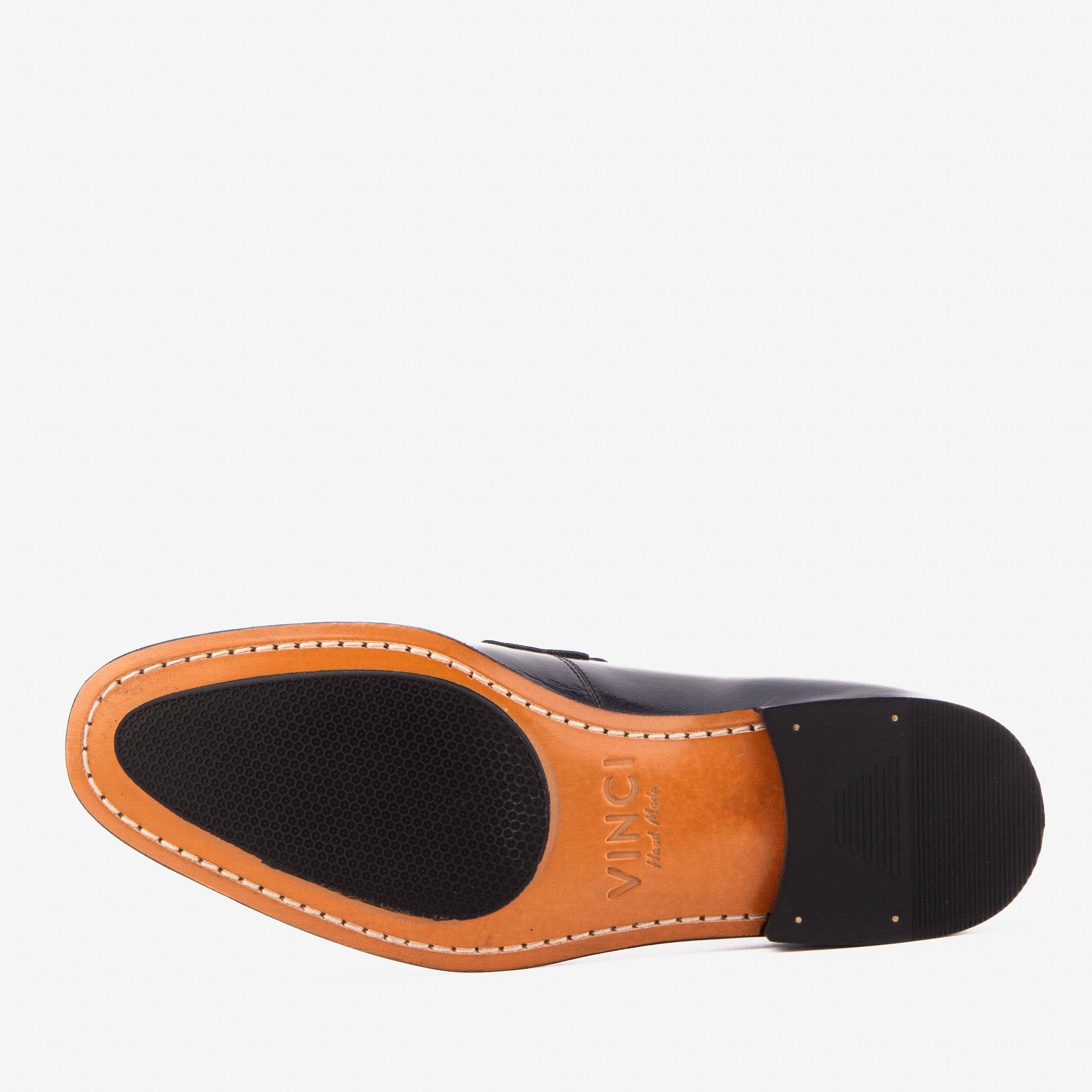 The Blackwell Navy Patent Bit Loafer Shoe - Vinci Leather