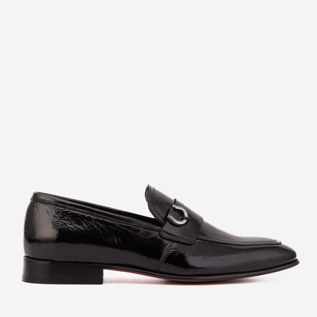 The Blackwell Black Patent Bit Loafer Shoe - Vinci Leather