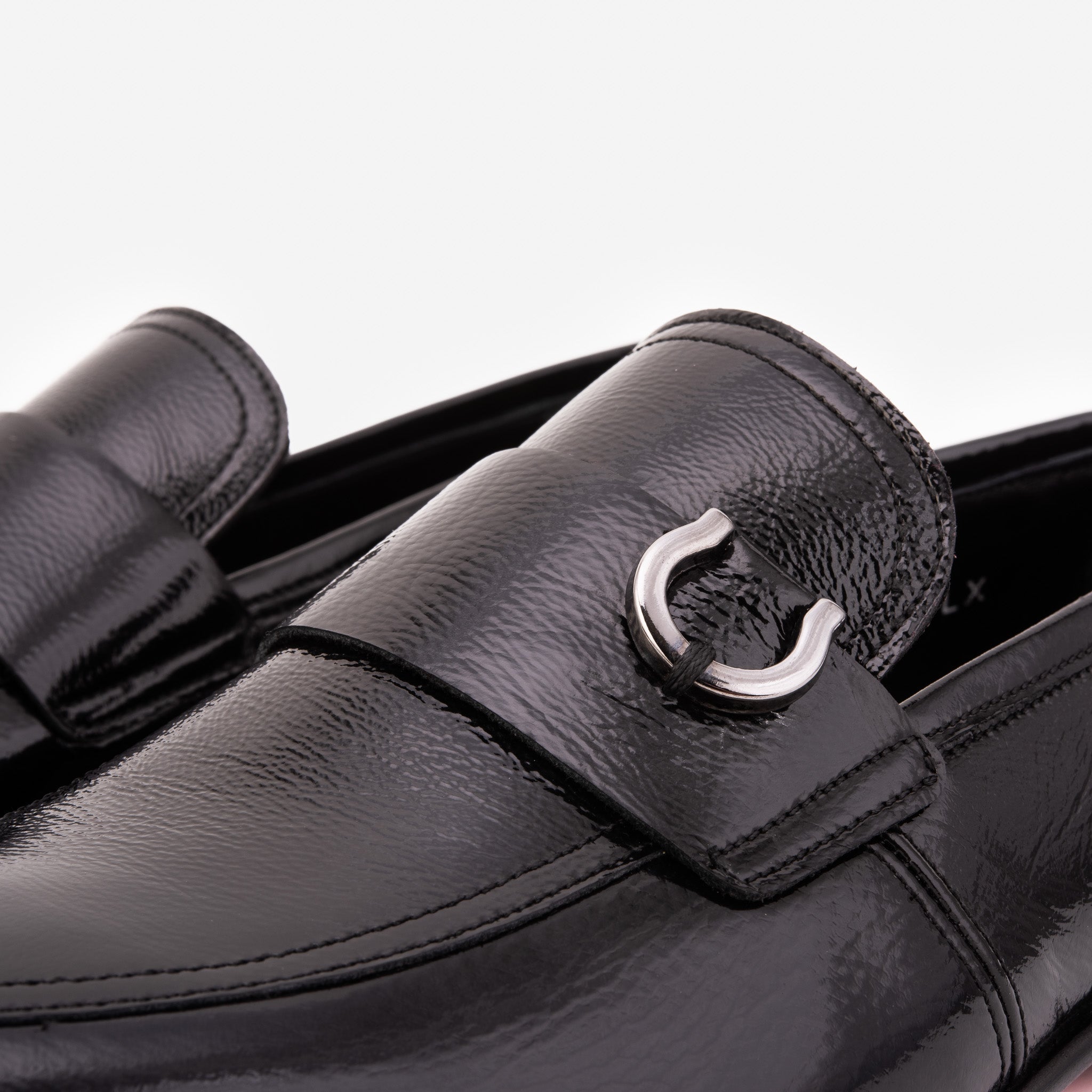 The Blackwell Black Patent Bit Loafer Shoe - Vinci Leather