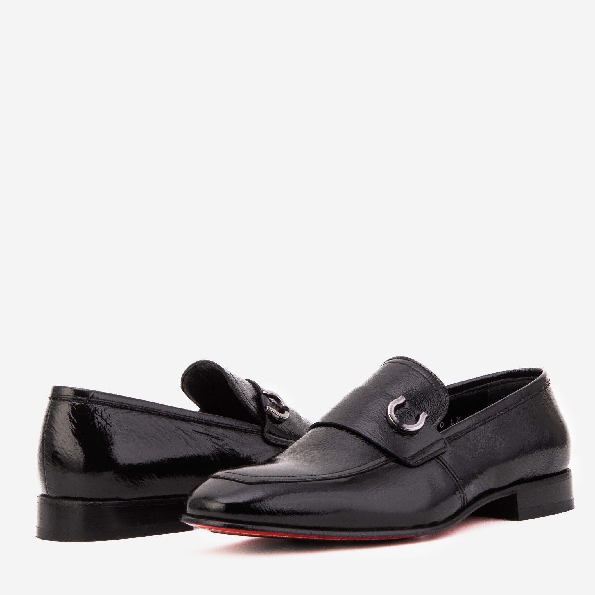 The Blackwell Black Patent Bit Loafer Shoe - Vinci Leather