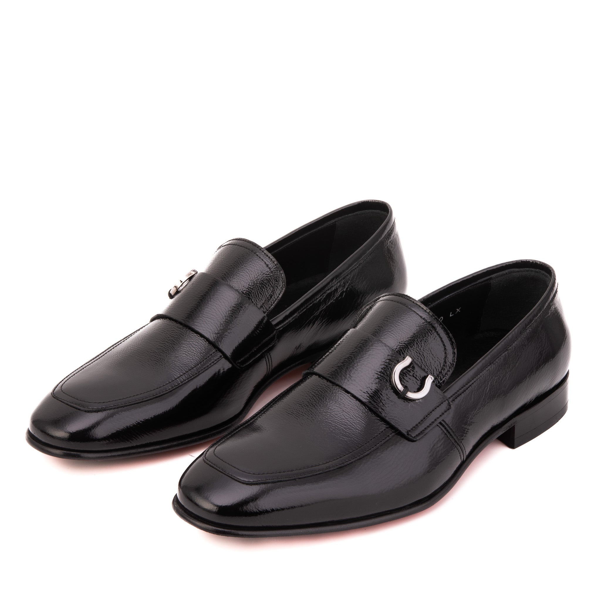 The Blackwell Black Patent Bit Loafer Shoe - Vinci Leather