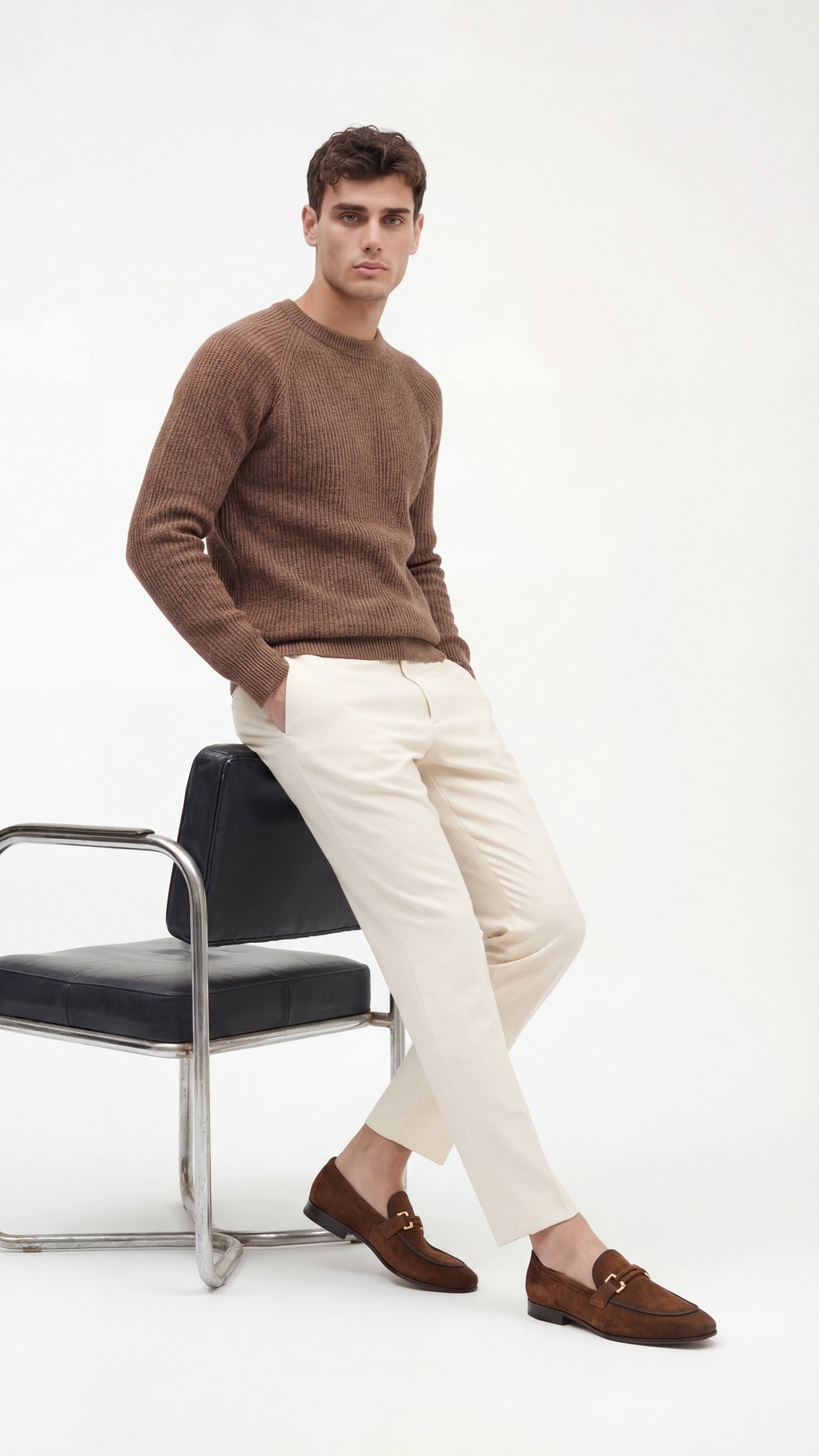 The Brooks Brown Suede Bit Loafer Shoe - Vinci Leather