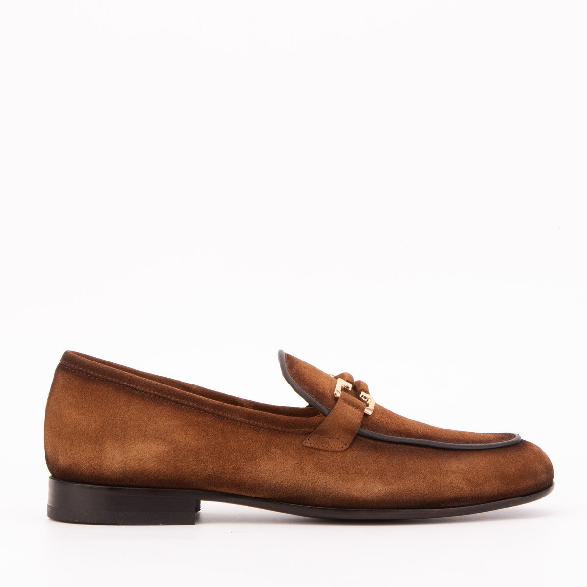 The Brooks Brown Suede Bit Loafer Shoe - Vinci Leather