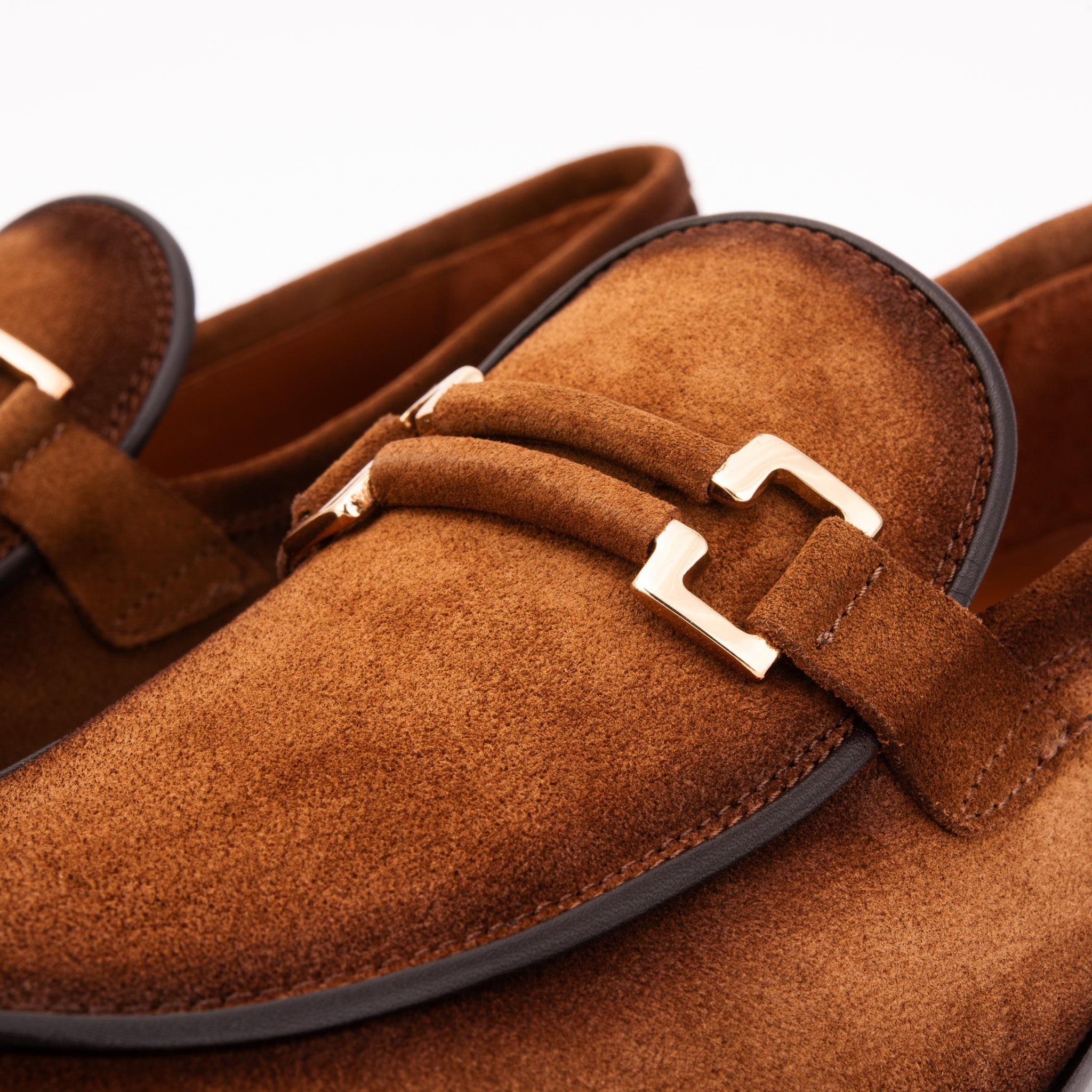 The Brooks Brown Suede Bit Loafer Shoe - Vinci Leather