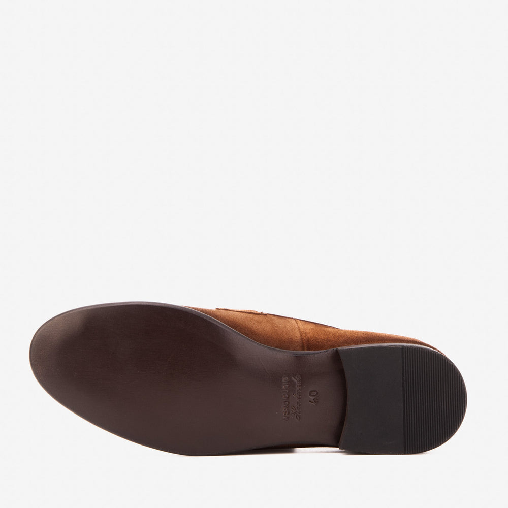 The Brooks Brown Suede Bit Loafer Shoe - Vinci Leather