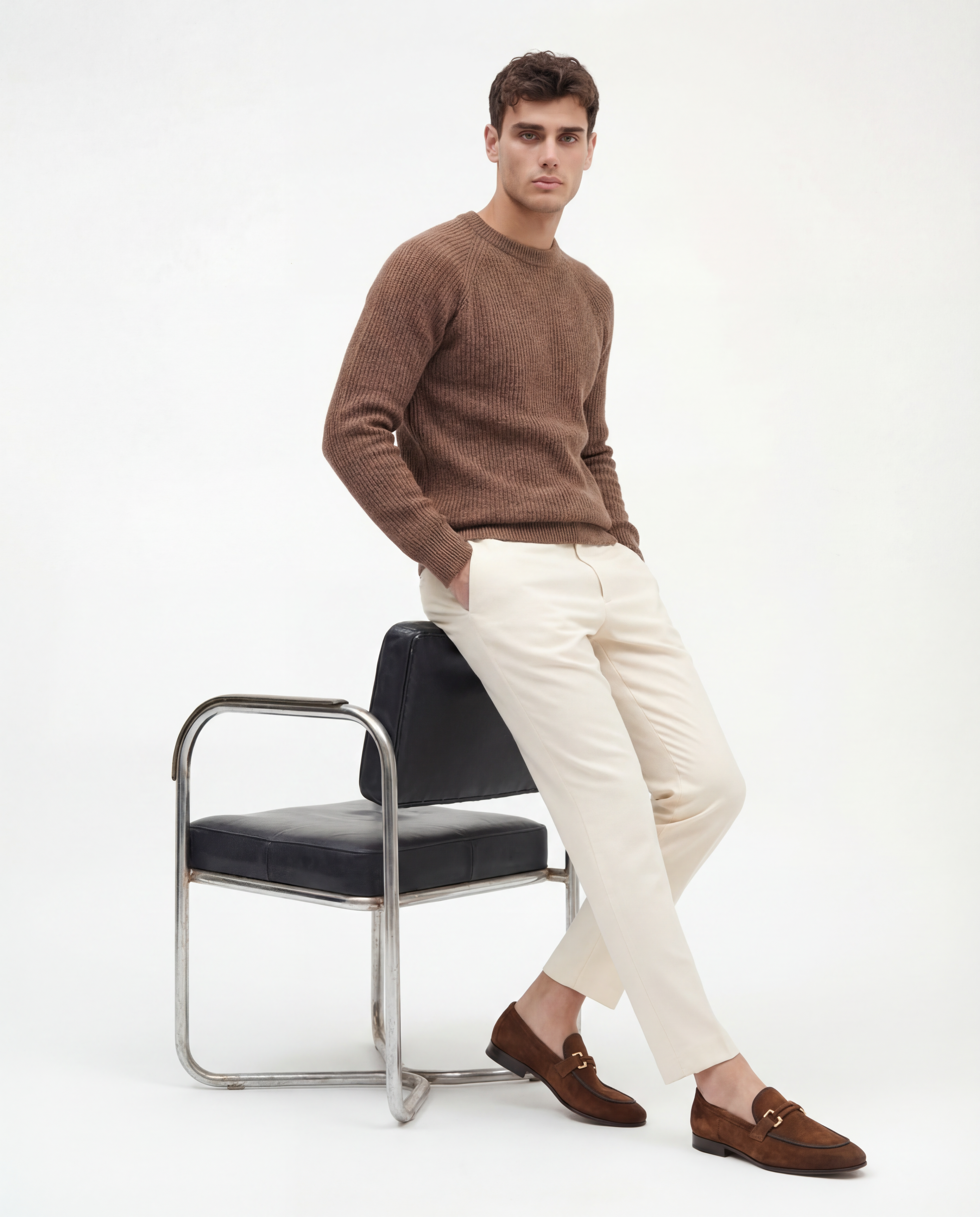 The Brooks Brown Suede Bit Loafer Shoe - Vinci Leather