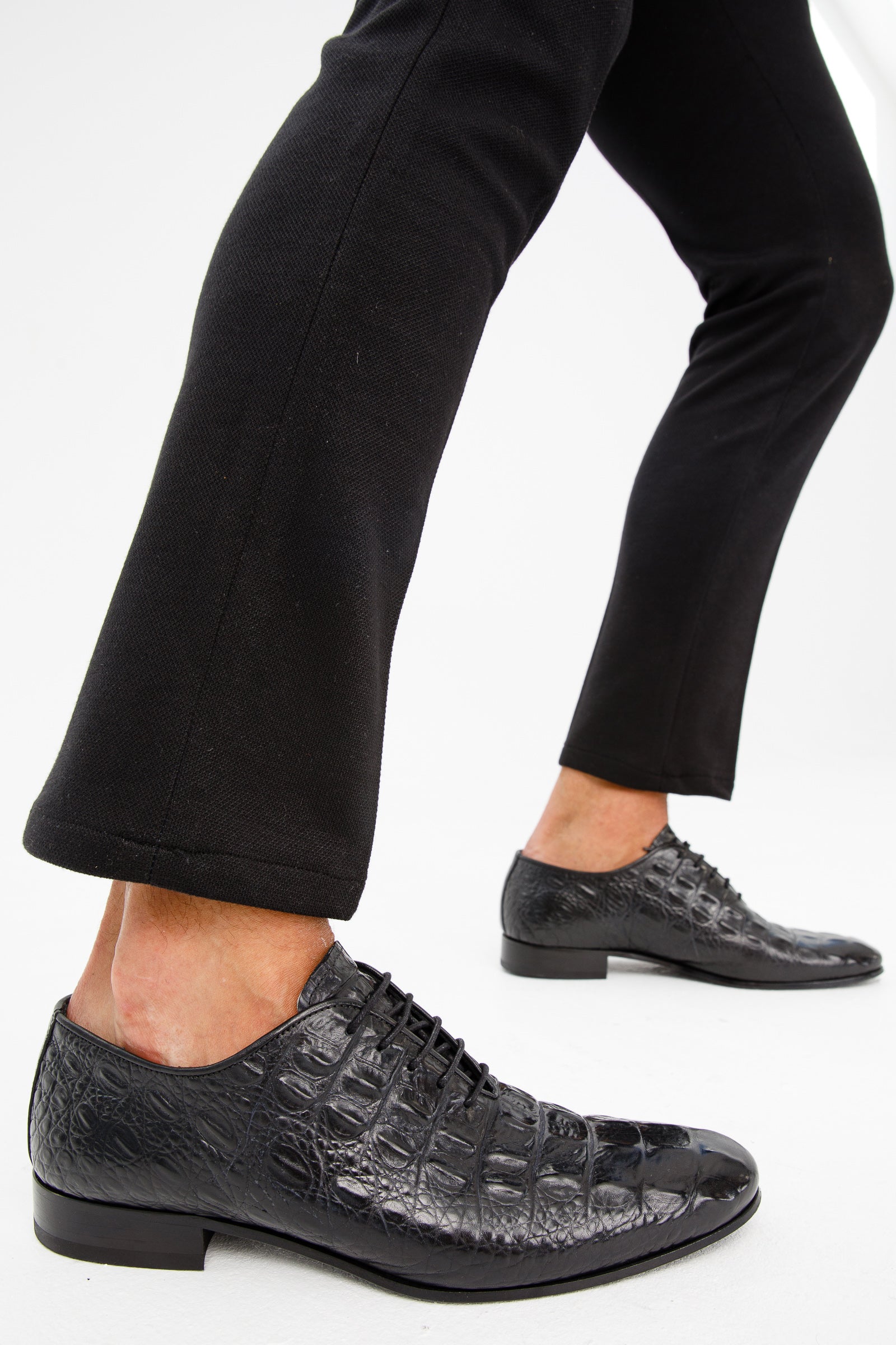 The Randor Black Crocodile Leather Oxford Shoe - Vinci Leather