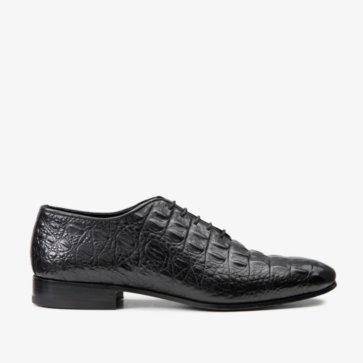 The Randor Black Crocodile Leather Oxford Shoe - Vinci Leather