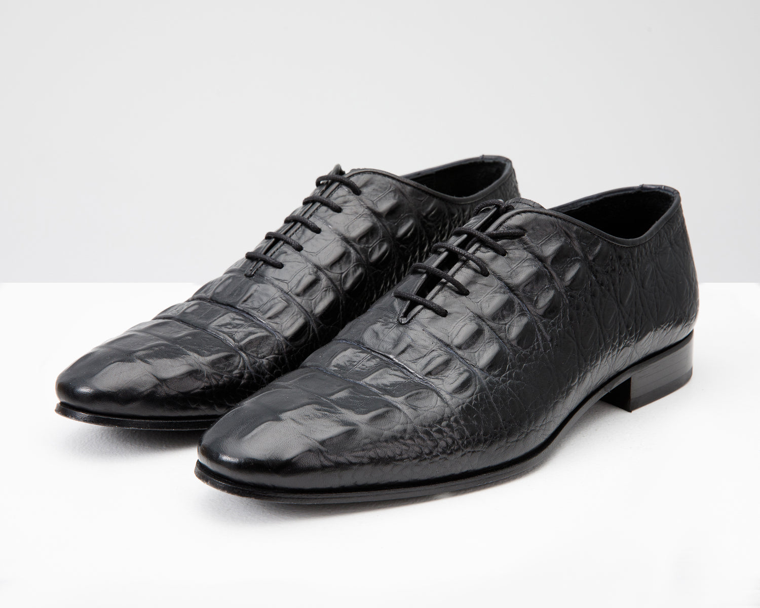 The Randor Black Crocodile Leather Oxford Shoe - Vinci Leather