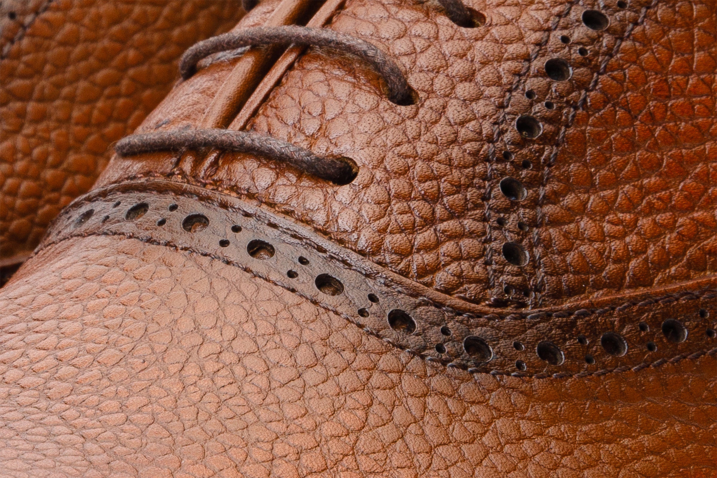 The Draco Handmade Tan Semi Brogue Oxford Shoe - Vinci Leather