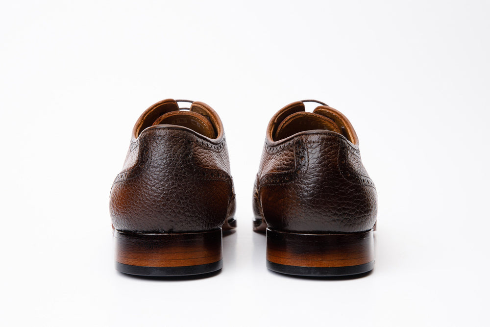 The Draco Handmade Tan Semi Brogue Oxford Shoe - Vinci Leather