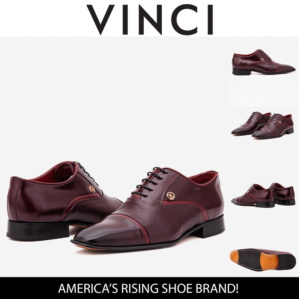 The Rockwell Handmade Burgundy Leather Cap Toe Oxford Shoe - Vinci Leather
