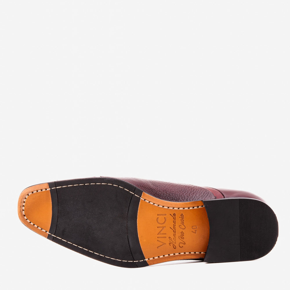 The Rockwell Handmade Burgundy Leather Cap Toe Oxford Shoe - Vinci Leather