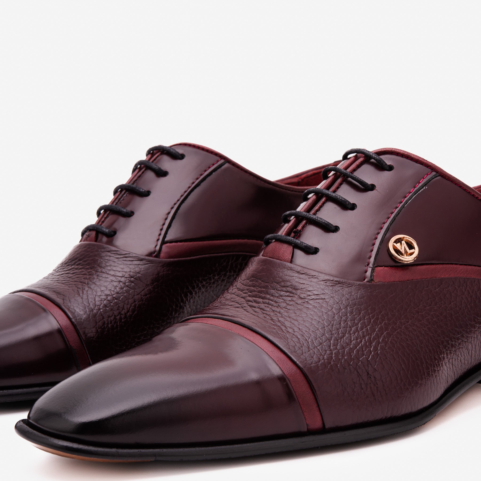 The Rockwell Handmade Burgundy Leather Cap Toe Oxford Shoe - Vinci Leather