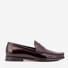 The Belmont Burgundy Polished Leather Loafer - Vinci Leather