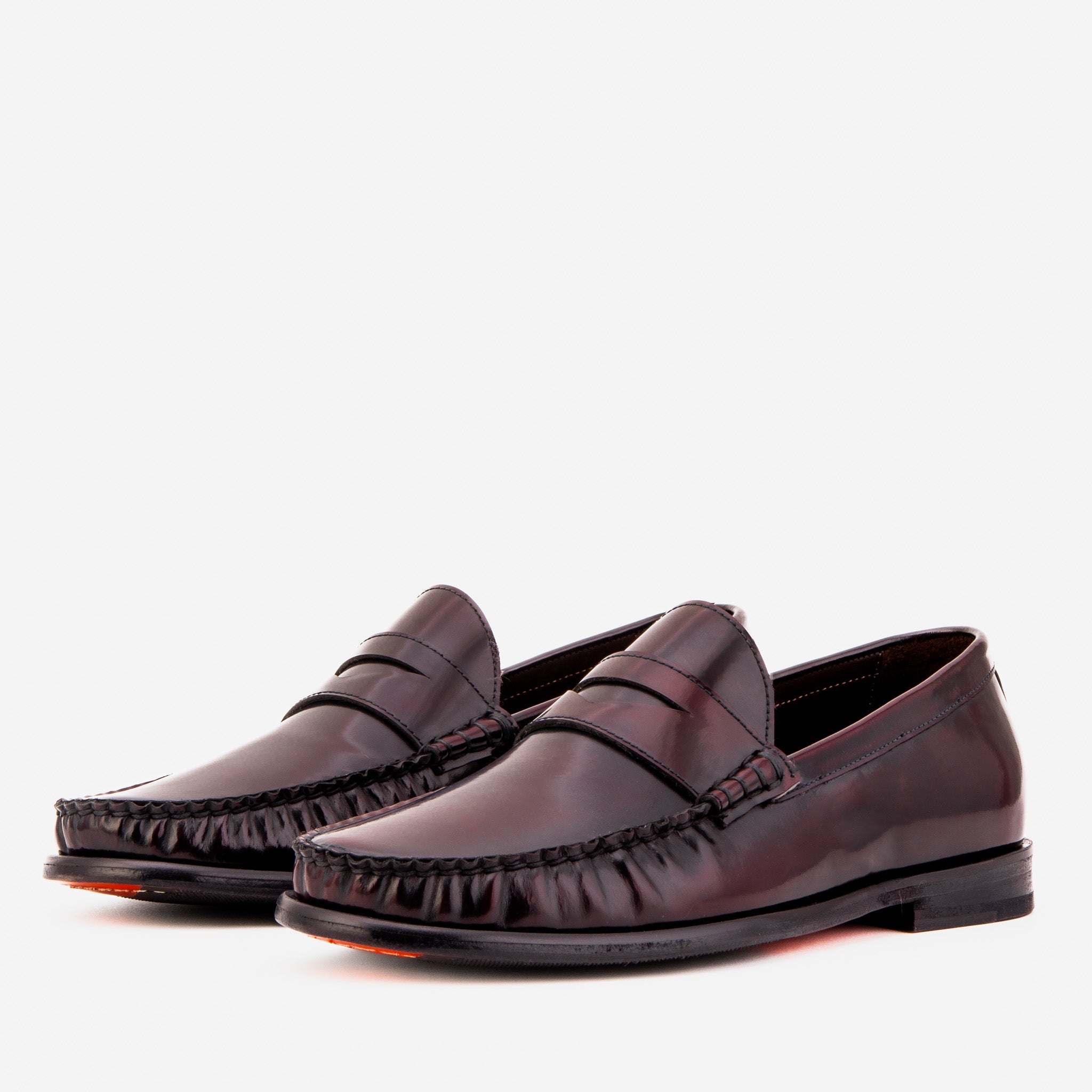 The Belmont Burgundy Polished Leather Loafer - Vinci Leather