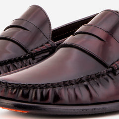 The Belmont Burgundy Polished Leather Loafer - Vinci Leather