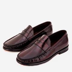 The Belmont Burgundy Polished Leather Loafer - Vinci Leather