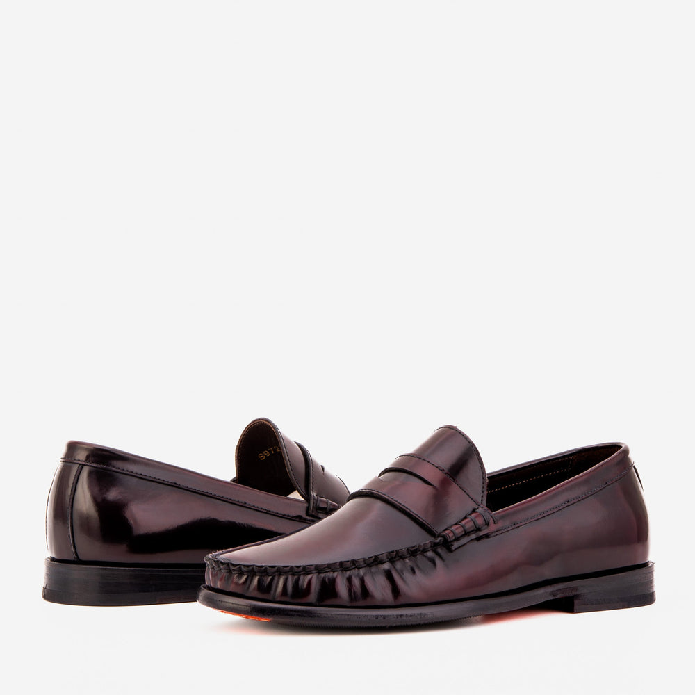 The Belmont Burgundy Polished Leather Loafer - Vinci Leather