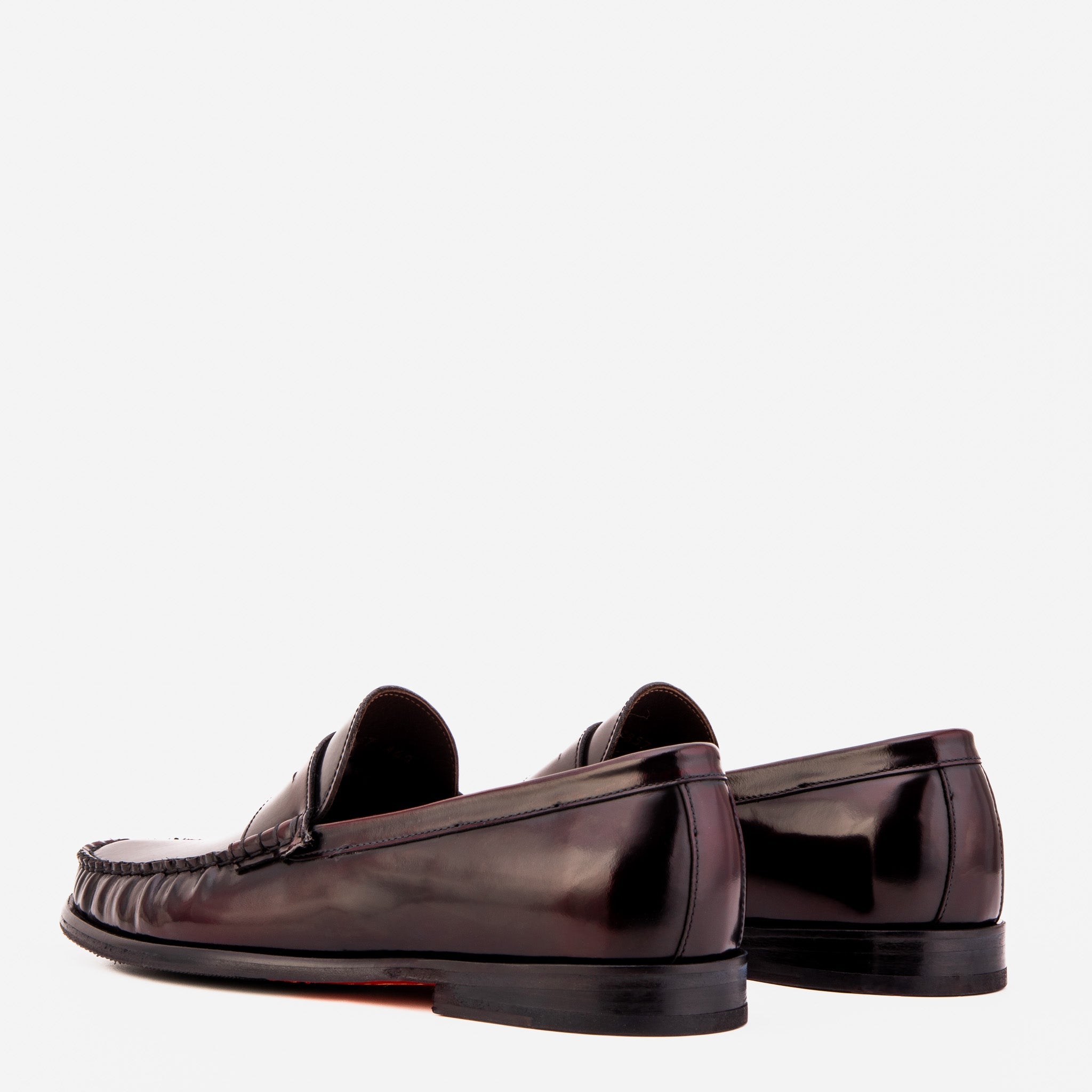 The Belmont Burgundy Polished Leather Loafer - Vinci Leather