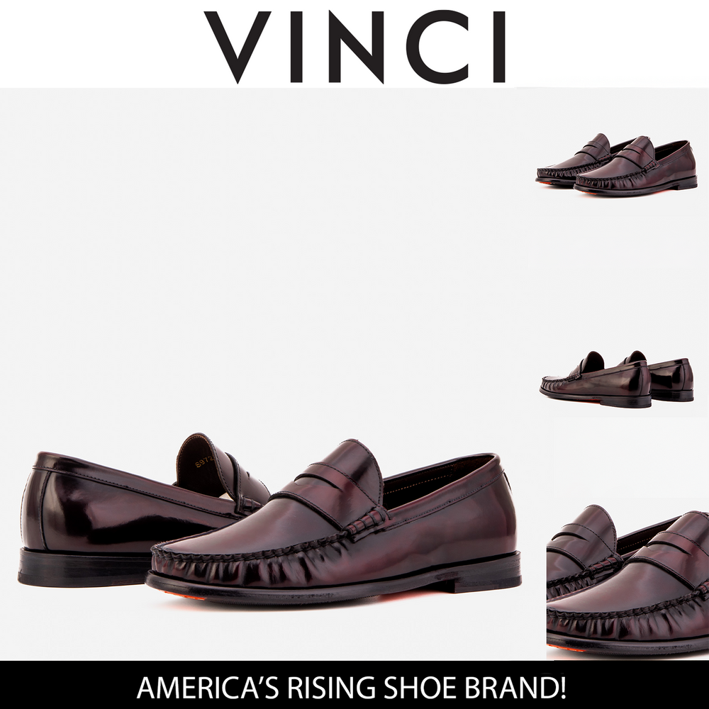 The Belmont Burgundy Polished Leather Loafer - Vinci Leather